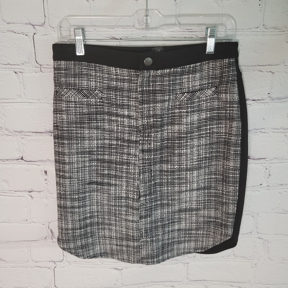 Club Monaco Black/Gray Pattern Skirt